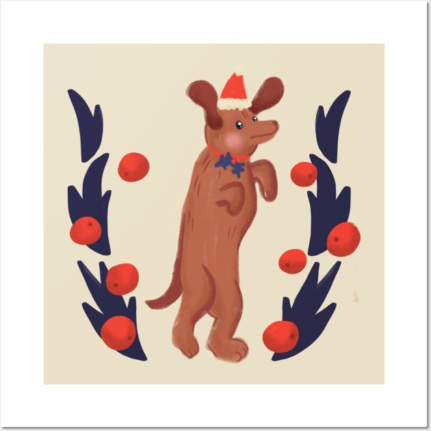 Wiener Dog Christmas Wall Art by KodiakMilly